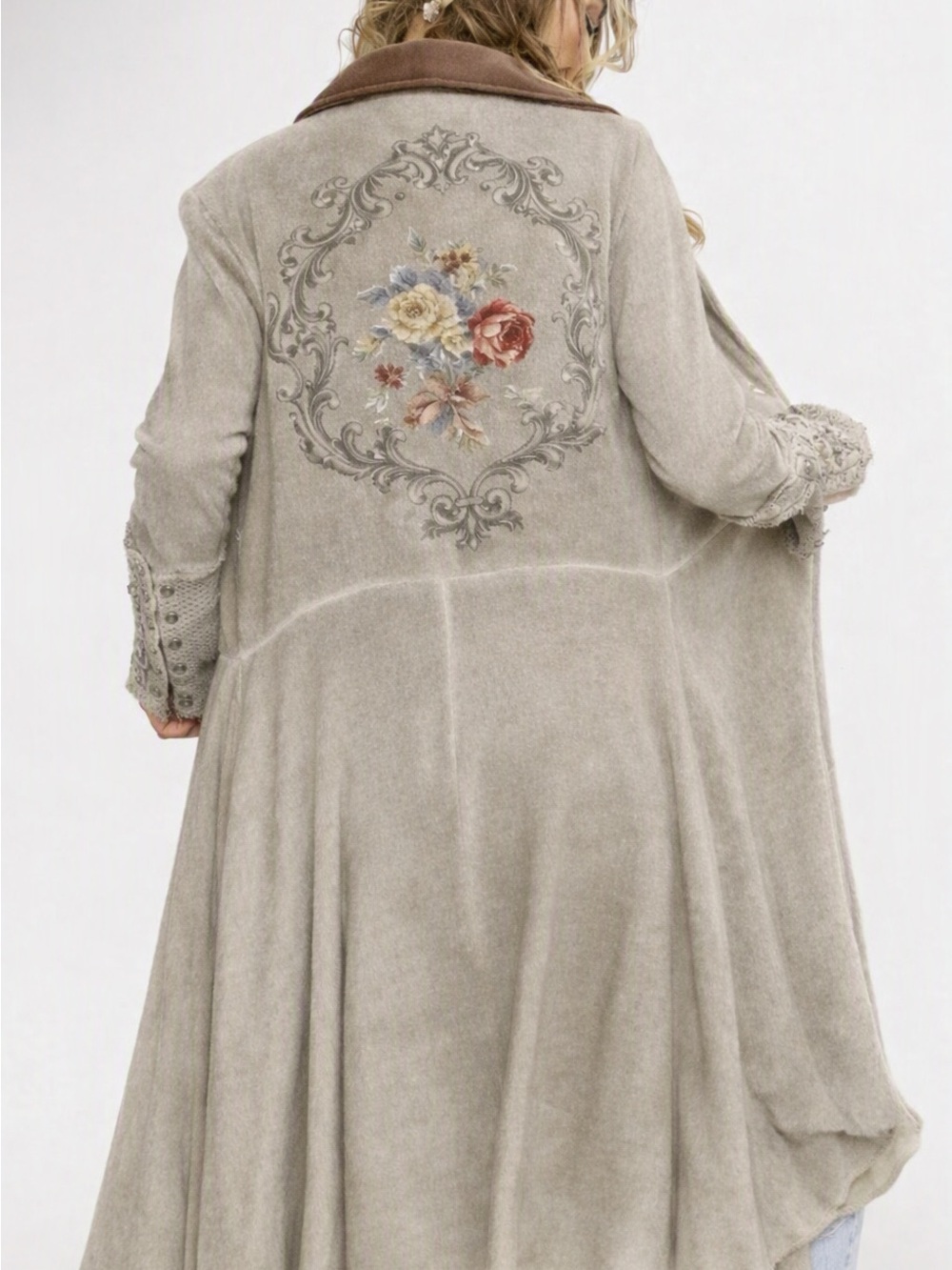 NWT Aratta silent Journey heart of autumn coat taupe Women's Jacket Outerwear M